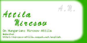 attila mircsov business card